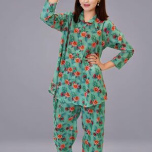 2 pcs lawn floral coord suit